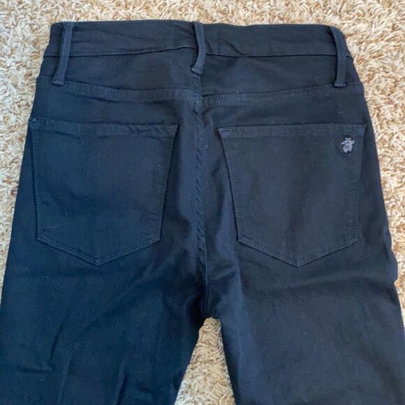 Black Orchid Black Stella Cropped Ruffle Frayed Jeans Size 26 - Picture 8 of 13